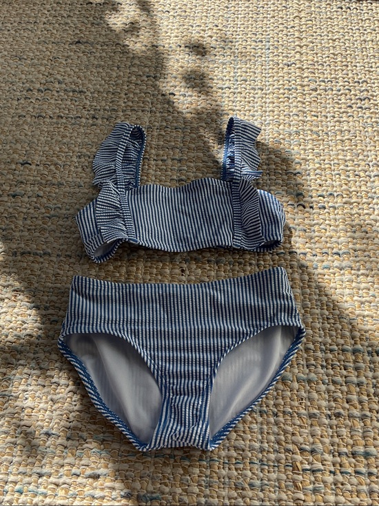 Cat & Jack Other - Cat & Jack Navy and White Striped Girls' Two-Piece Swimsuit